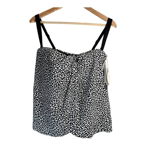 Coco Contours Clarity Bandeau Bra Sized Tankini Top - Villa Cheetah Size 8 NWT - Picture 2 of 8